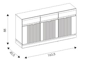 Obrazek Komoda szeroka Milton ML03 z szufladami antracyt