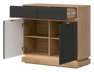 Obrazek Komoda dwudrzwiowa Milton ML02 z szufladami antracyt