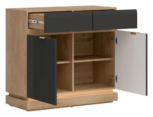 Obrazek Komoda dwudrzwiowa Milton ML02 z szufladami antracyt