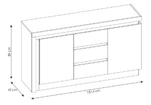 Obrazek Komoda dwudrzwiowa Lyon LYOK01 z szufladami