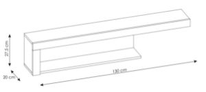 Obrazek Półka wisząca 130 cm Lyon LYOP03