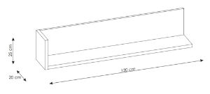 Obrazek Półka wisząca 120 cm Lyon LYOP01