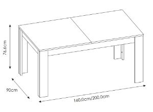 Obrazek Stół rozkładany 160-200 cm Lyon LYOT04