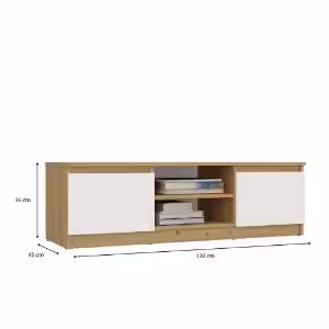 Obrazek Szafka RTV Tula 120 dąb artisan/biały
