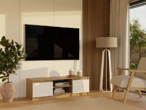 Obrazek Szafka RTV Tula 120 dąb artisan/biały