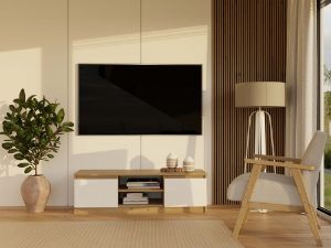 Obrazek Szafka RTV Tula 120 dąb artisan/biały