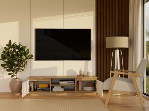 Obrazek Szafka RTV Tula 140 dąb artisan/biały