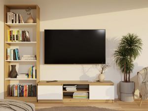 Obrazek Szafka RTV Tula 140 dąb artisan/biały