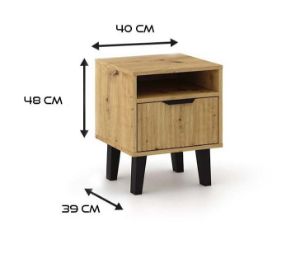 Obrazek Szafka nocna Koni 1S Slim dąb artisan