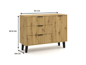 Obrazek Komoda Koni 1D1S Slim dąb artisan