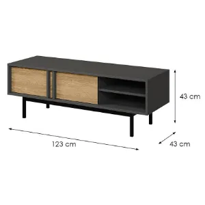 Obrazek Szafka RTV 120 Alsy 10 Dąb Olejowany/Antracyt