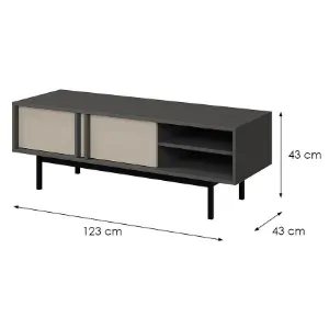 Obrazek Szafka RTV 120 Alsy 10 Beż Jasny/Antracyt