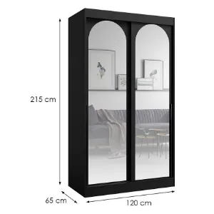 Obrazek Szafa 2d Modin 120 Czarny