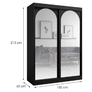 Obrazek Szafa 2d Modin 150 Czarny