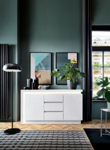 Obrazek Komoda dwudrzwiowa Lyon LYOK01 z szufladami biały