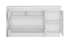 Obrazek Komoda trzydrzwiowa ze szkłem Lyon LYOK02 biały