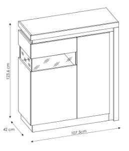 Obrazek Witryna niska dwudrzwiowa Lyon LYOV04L lewa biały