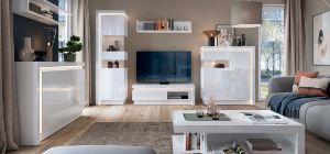 Obrazek Witryna wysoka jednodrzwiowa Lyon LYOV03L lewa biały