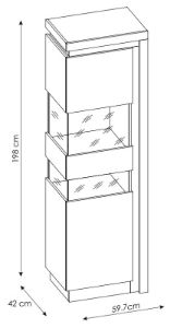 Obrazek Witryna wysoka jednodrzwiowa Lyon LYOV03L lewa biały