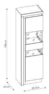 Obrazek Witryna wysoka jednodrzwiowa Lyon LYOV03P prawa biały