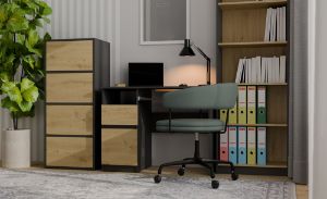 Obrazek Komoda Malwa 4D antracyt/dąb artisan