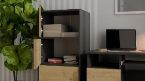 Obrazek Komoda Malwa 4D antracyt/dąb artisan