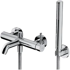 Obrazek Bateria wannowa z zestawem prysznicowym Y chrom