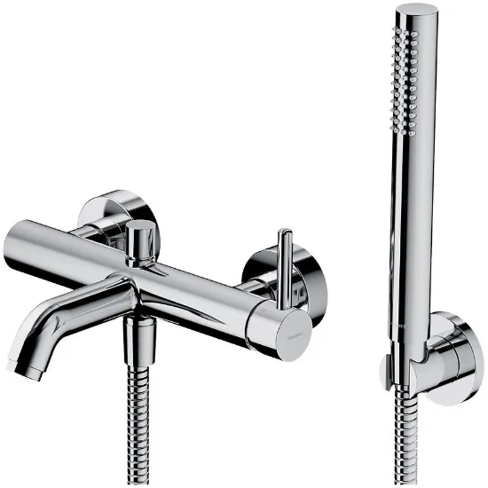 Obrazek Bateria wannowa z zestawem prysznicowym Y chrom