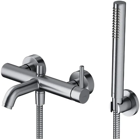 Obrazek Bateria wannowa z zestawem prysznicowym Y nikiel