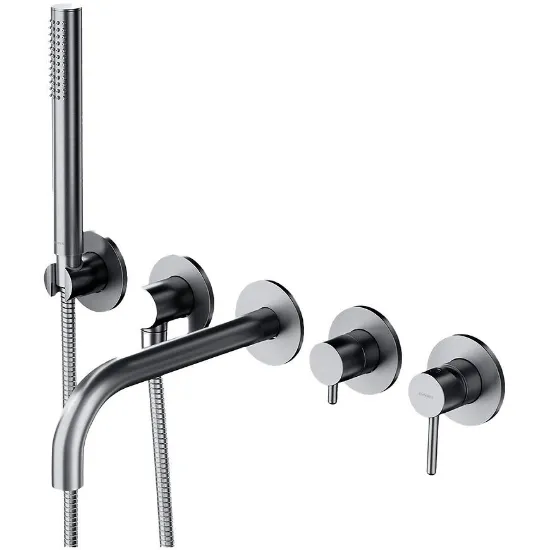 Obrazek Bateria wannowa 5-otworowa podtynkowa Y nikiel