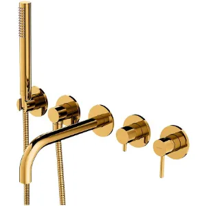 Obrazek Bateria wannowa 5-otworowa podtynkowa Y złota