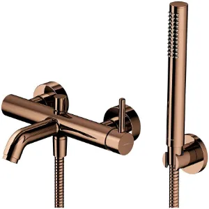 Obrazek Bateria wannowa z zestawem prysznicowym Y miedź