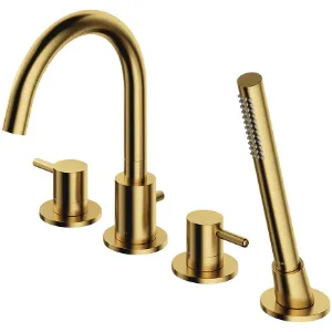 Obrazek Bateria wannowa 4-otworowa Y mosiądz szczotkowany