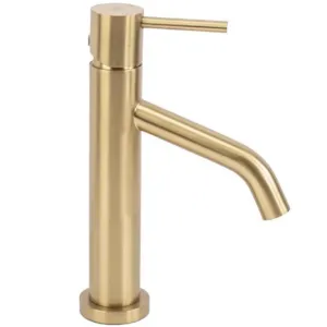 Obrazek Bateria umywalkowa Rea Level złota szczotkowana