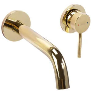 Obrazek Bateria umywalkowa podtynkowa Rea Owen złota + box