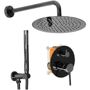 Obrazek Zestaw natryskowy podtynkowy Rea Lungo czarny metaliczny