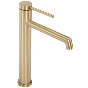 Obrazek Bateria umywalkowa wysoka Rea Foss złota szczotkowana