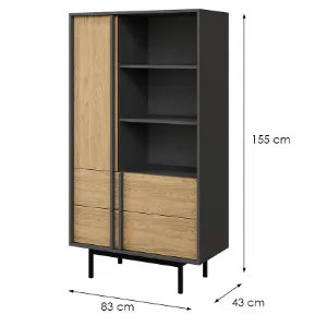 Obrazek Witryna Alsy 4 Dąb Olejowany/Antracyt
