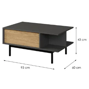 Obrazek Ława Alsy 12 Dąb Olejowany/Antracyt