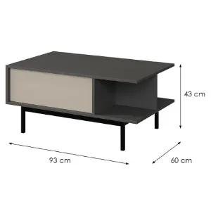 Obrazek Ława Alsy 12 Beż Jasny/Antracyt