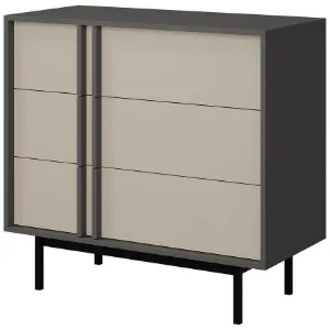Obrazek Komoda 90 Alsy 8 Beż Jasny/Antracyt