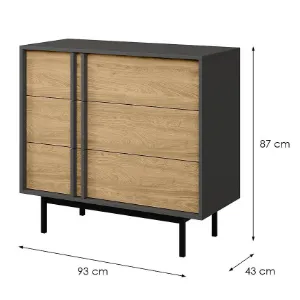 Obrazek Komoda 90 Alsy 8 Dąb Olejowany/Antracyt