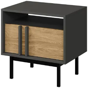 Obrazek Szafka Nocna Alsy 13 Dąb Olejowany/Antracyt