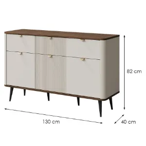 Obrazek Komoda 130 Marly 10 3d3s Orzech/Kashmir