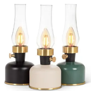 Obrazek Lampa stołowa naftowa OLIA USB IP44 black