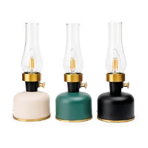 Obrazek Lampa stołowa naftowa OLIA USB IP44 black