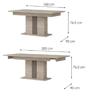 Obrazek Stół Rozk Mati St12 Dąb Crem/Czarny
