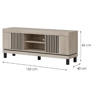 Obrazek Szafka RTV Mati Mi01 Dąb Crem/Czarny