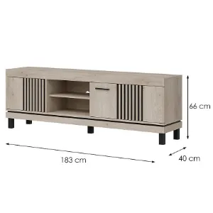 Obrazek Szafka RTV Mati Mi02 Dąb Crem/Czarny