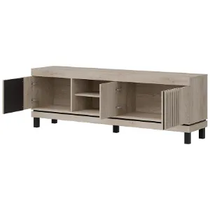 Obrazek Szafka RTV Mati Mi02 Dąb Crem/Czarny